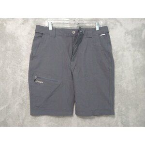 Simms Shorts Mens Medium Gray Guide Cargo Fishing Outdoors Nylon Stretch